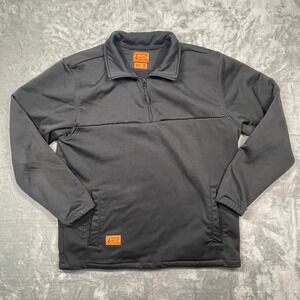 Volcom Workwear Pullover Mens XL Black Quarter Zip Mock Neck Fleece Sweatshirt